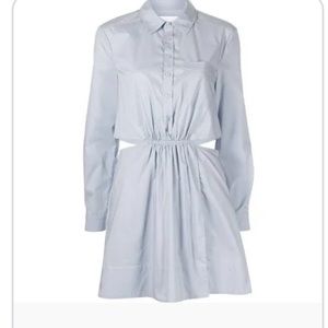 Jonathan Simkai blue poplin cut out dress